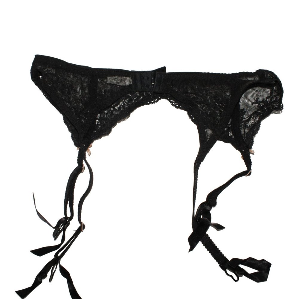 Gilligan & O'Malley Womens Size Large Black Lace Garter Belt Hook & Eye Closure - Picture 4 of 7